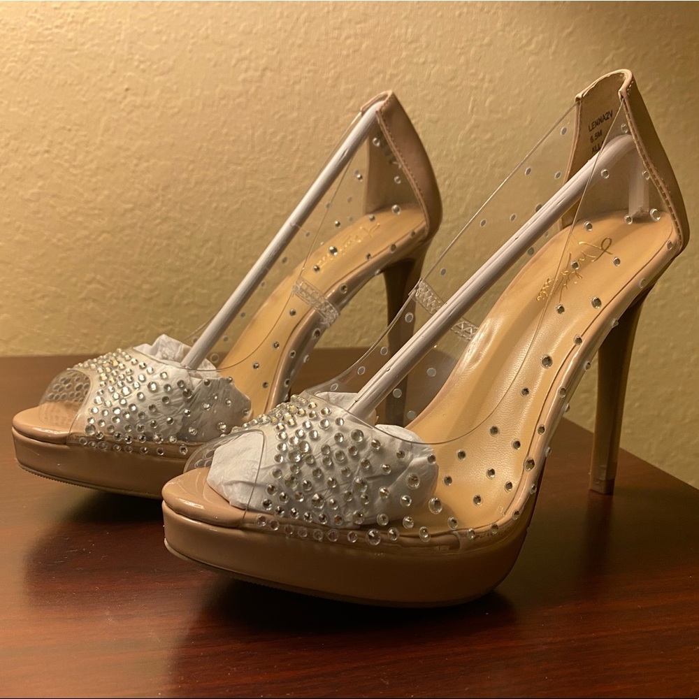 Nude with stones heels